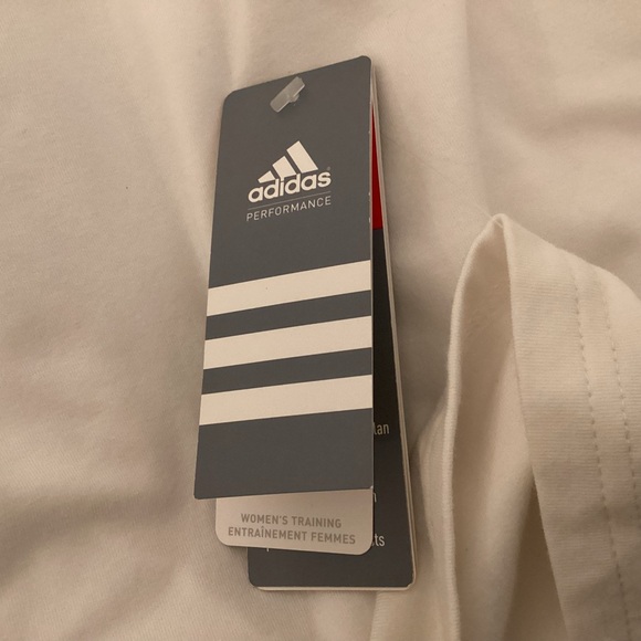 NWT Adidas Women's White and Pink Jersey Top - Picture 6 of 7